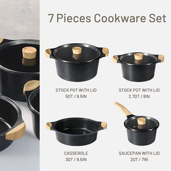 -60%Pots and Pans Set Nonstick - Image 2
